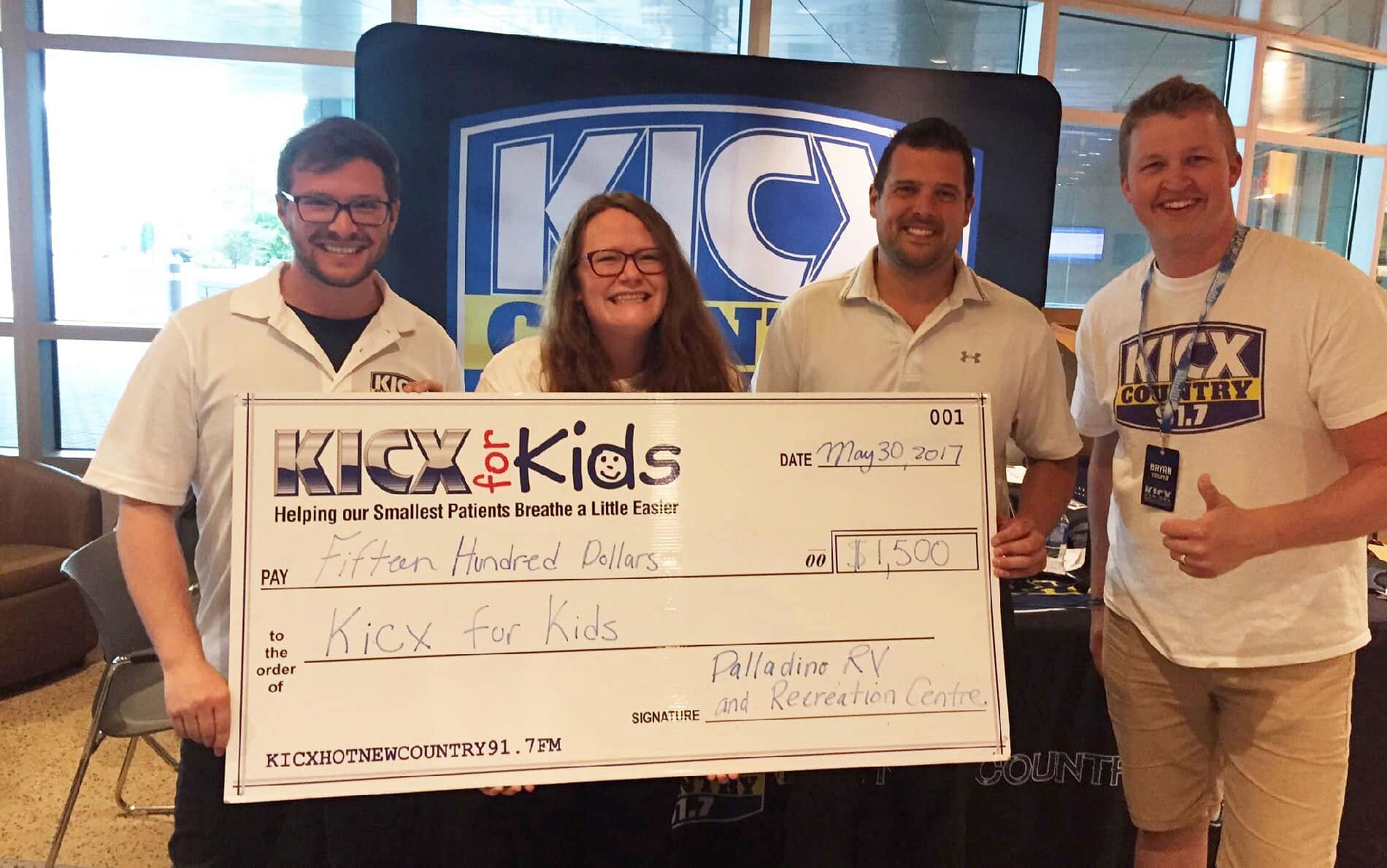 KICX For Kids Donation from Palladino RV & Recreation Centre Honda