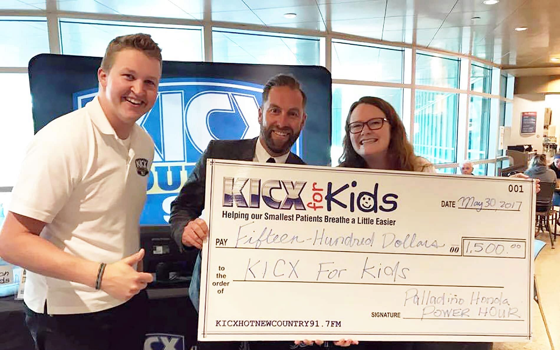 KICX For Kids Donation from Palladino Honda
